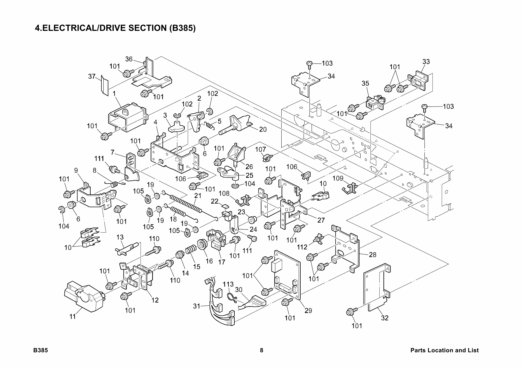 RICOH Options B385 PAPER-TRAY Parts Catalog PDF download-5